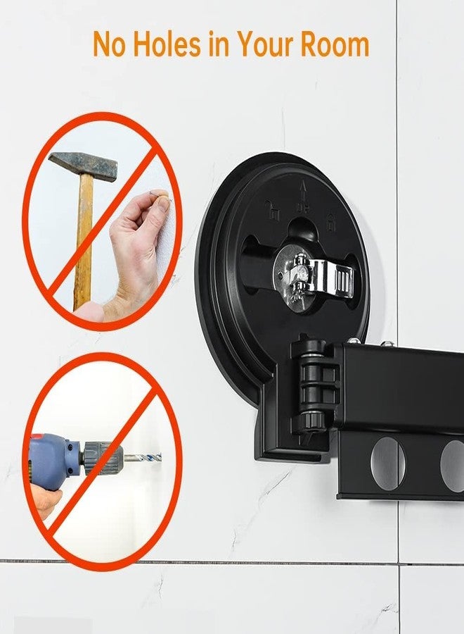 KEYOZA رف تجفيف ملابس منزلي من KEYOZA، رف تجفيف ملابس يُثبت على الحائط بقاعدة شفط، رف ملابس قابل للطي، رف تجفيف ملابس داخلي قابل للطي بوصلة تلسكوبية، أسود - Image 4